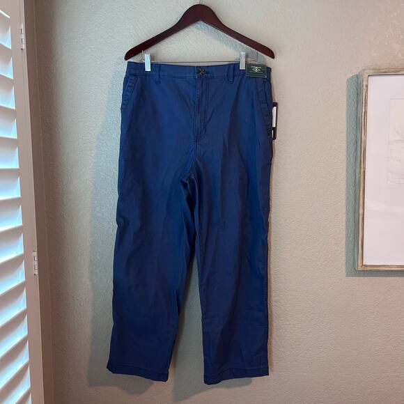 New G. H. Bass & Co. Chino Ankle Pant Blue Cotton Soft NWT 14 - Picture 2 of 7